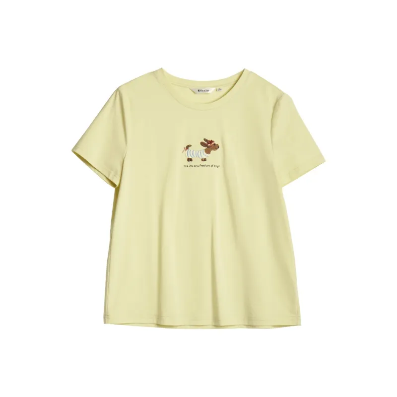 Olrain Regular T Shirt Women's Mustard Yellow-0