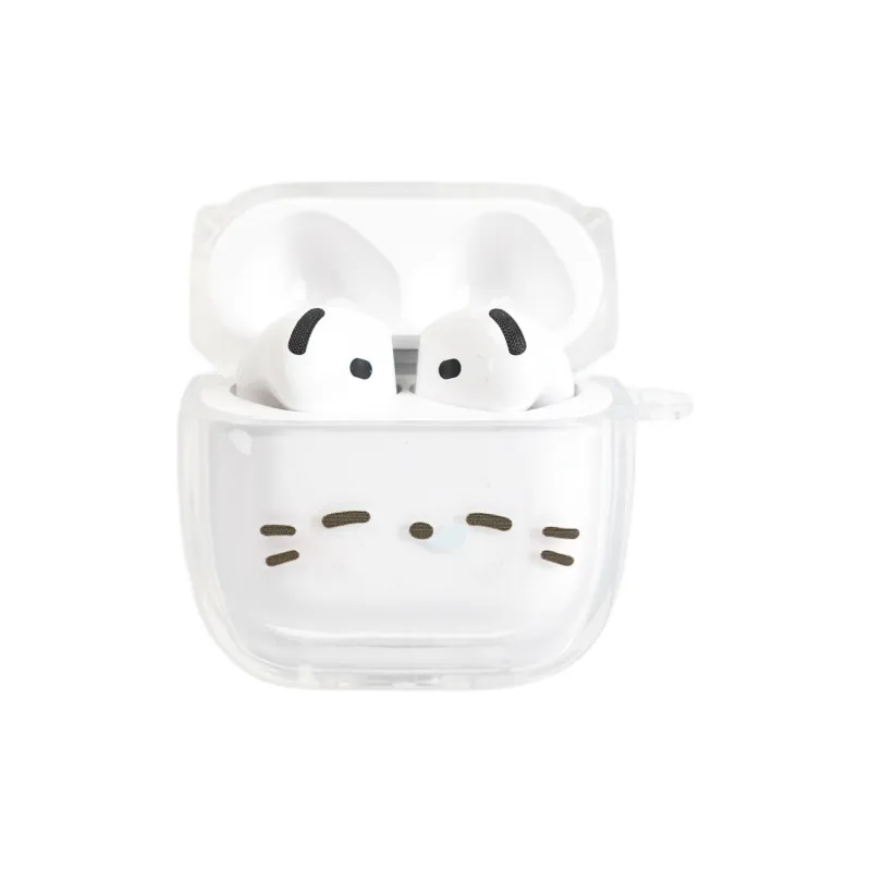 Sopi Compatibility With Apple AirPods 4/2/3/4th Generation/AirPods Pro/Pro 2 TPU Sleepy Kitten Headphone Cases-1