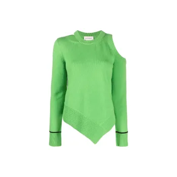 Alexander McQueen Asymmetric Hem Cut Out Pullover