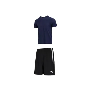 PUMA Casual Sportswear Men Set Blue T-Shirt+Black Shorts