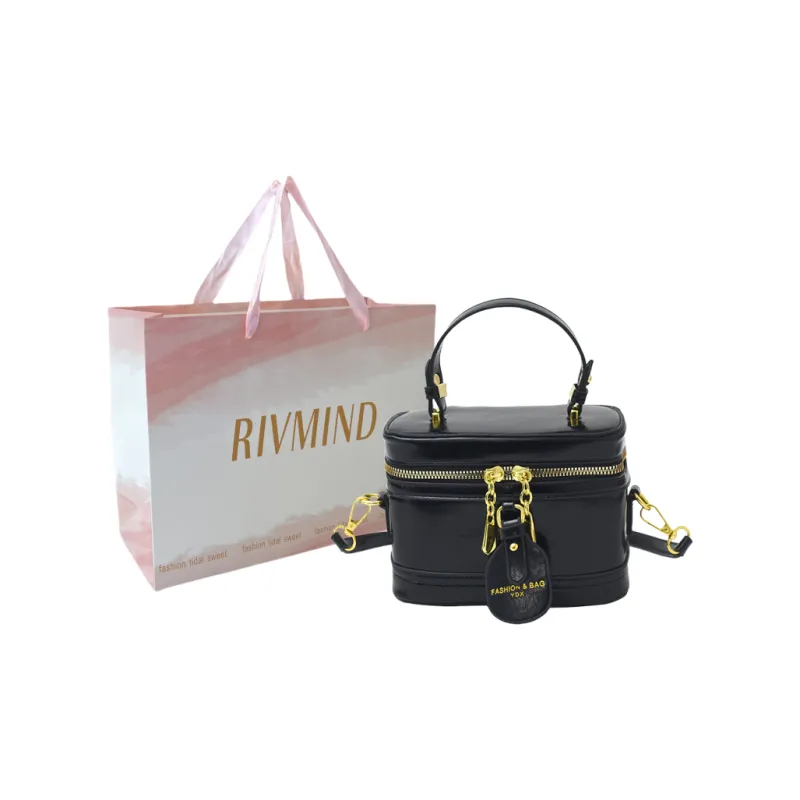 RIVMIND PU One Shoulder Handbag Women's Beige/Burgundy/Coffee/Black-18