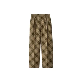 Burberry Straight Leg Checkered Tailored Trousers