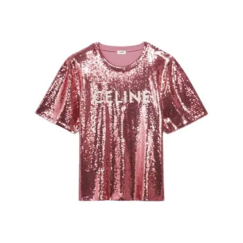CELINE Sequin Embellished Crewneck T Shirt