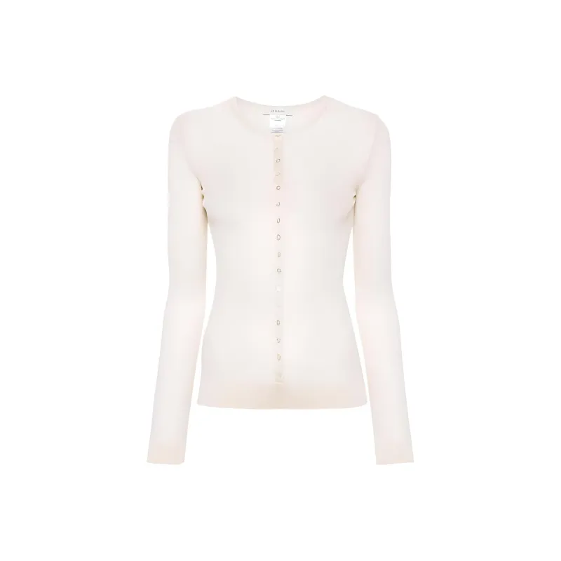 Lemaire Buttons Seamless Rib Top 'Light Powder'-0