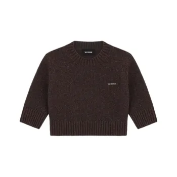 WE11DONE Bouclé Cropped Sweater