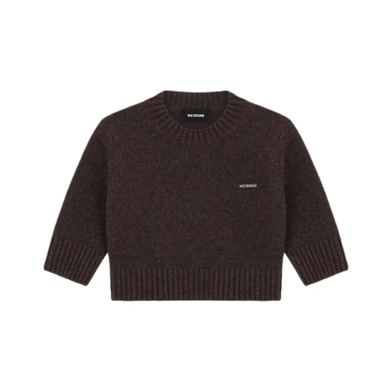 WE11DONE Bouclé Cropped Sweater-0