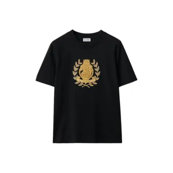 Burberry B Crest Embroidered Crewneck T Shirt