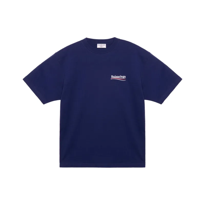 Balenciaga Women's Political Campaign Oversized T-Shirt Dark Blue/Multi-0