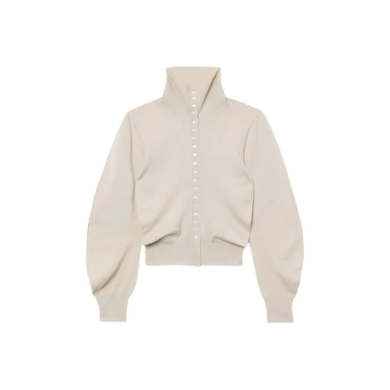 LOW CLASSIC High-neck Wool Cardigan-0