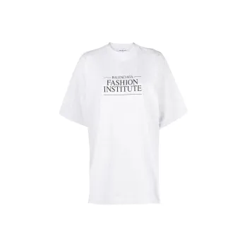 Balenciaga T Shirt Women's Gray White Loose Fit Style