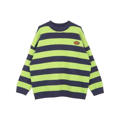 EOEI Sweaters Women's Blue Green Stripes