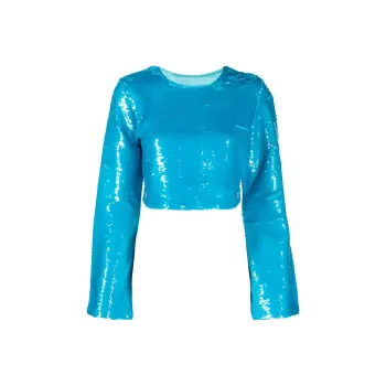 GANNI Sequin embellished Crop Top
