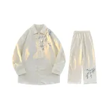 Beige Apricot Long-Sleeved Set