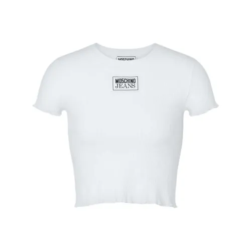 MOSCHINO Jeans Lettuce Hem Cropped T Shirt