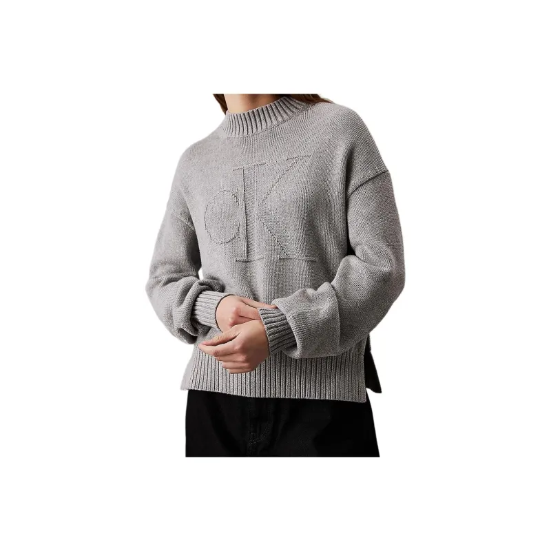 CALVIN KLEIN FW24 Sweater Europe Version Women's Gray-0