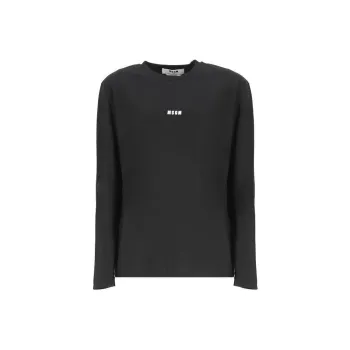 MSGM Logo Printed Long Sleeved T Shirt