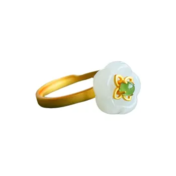 Jade Ink Love Hetian Jade Rings White Jade Women's
