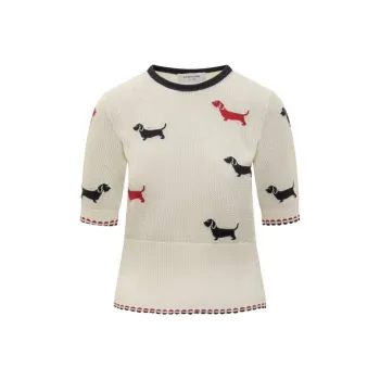 THOM BROWNE Hector Icon Mid Sleeved Knit Top