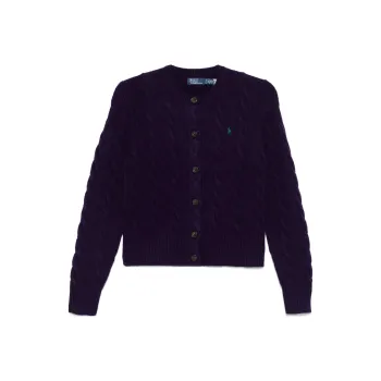 Polo Ralph Lauren Pony Embroidered Cable-Knit Cardigan