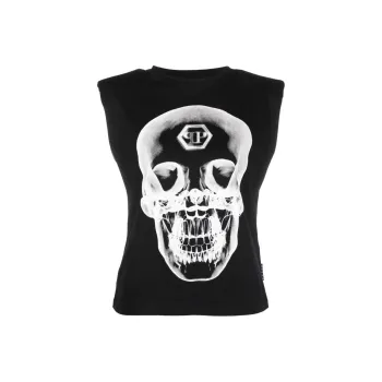 PHILIPP PLEIN Graphic print Sleeveless Top