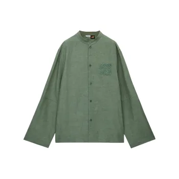 LOEWE Paula's Ibiza SS25 Shirt Men's Gray Green