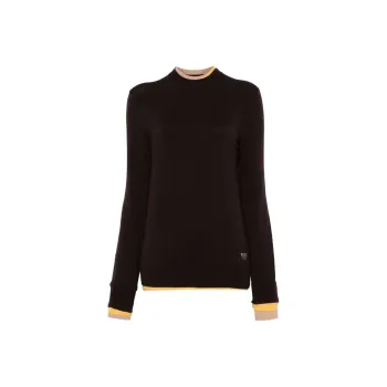 FENDI Logo Jacquard Layered Trim Jumper