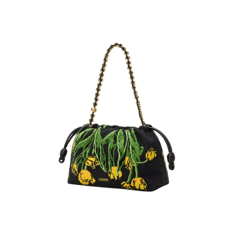 LOEWE Denim Crossbody Bag Medium Size Women's Black-1