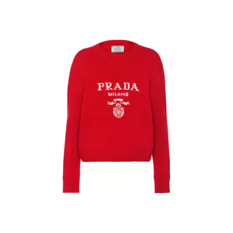 PRADA Logo intarsia Cashmere Jumper-0