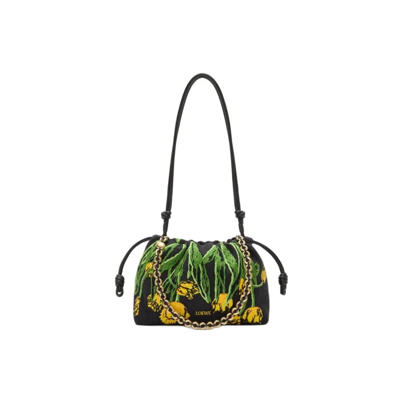 LOEWE Denim Crossbody Bag Medium Size Women's Black-3