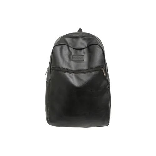 Single Warehouse PU Backpack Men's Black/Brown