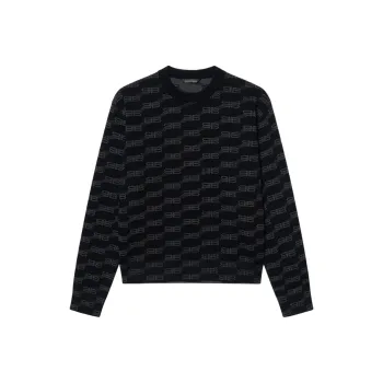 Balenciaga Bb Monogram Crewneck Black