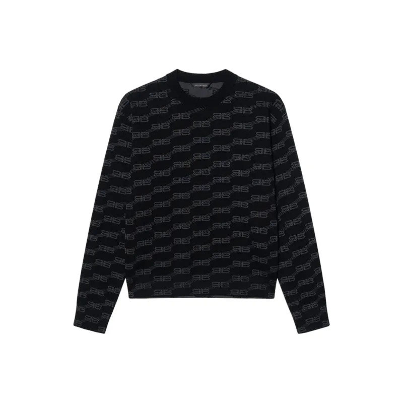 Balenciaga Bb Monogram Crewneck Black-0