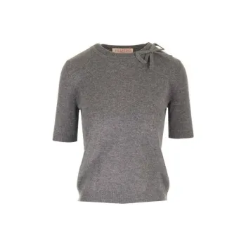 Valentino Bow Detailed Crewneck Knitted Top