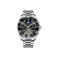 Silver Case Black Dial Steel Band