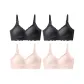 4 Pack (2 Black+2 Skin Pink)