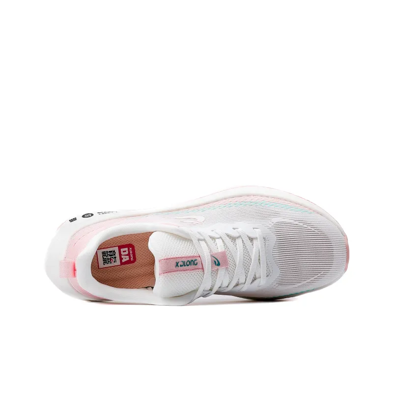 XIDELONG Cushioning Slip Resistant Low Top Carbon Plate Casual Running Shoes Women's White Pink-2