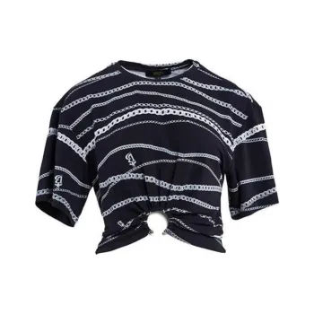 BESIONIA SS24 Crop Tops Women's Black And White Pattern