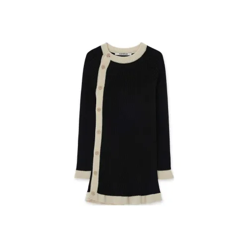 KIMHEKIM SS24 ASYMMETRIC WOOL-COTTON Calvin CARDIGAN you Zip Women's BLACK/Black