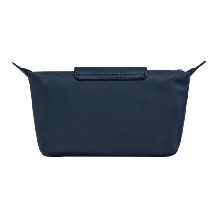 LONGCHAMP Le Pliage Xtra Cow Leather Makeup Bag, Clutch Women's Blue-2