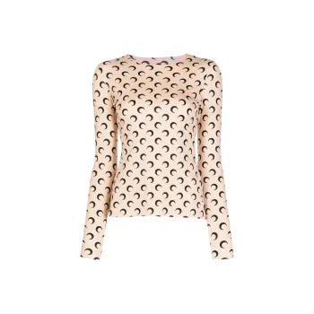 Marine Serre Second Skin Moon Top 'All Over Moon Tan'