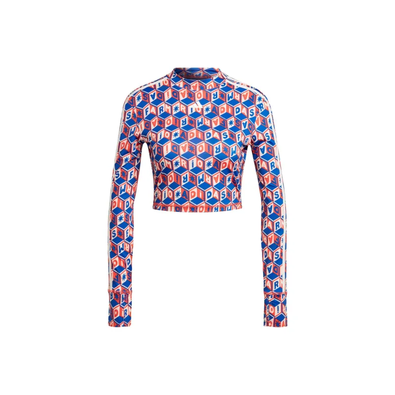 Adidas Free Shipping With AdiClub Adidas X Farm Rio Crop Long Sleeve Shirt-0