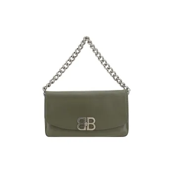 Balenciaga Calfskin Crossbody Bag, Shoulder Bag Women's Army Green