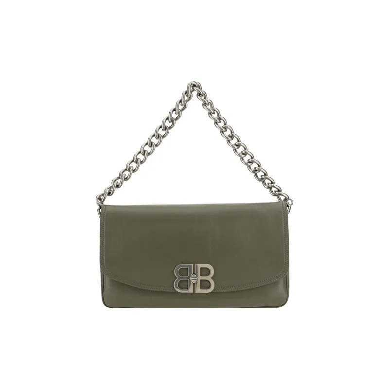 Balenciaga Calfskin Crossbody Bag, Shoulder Bag Women's Army Green-0
