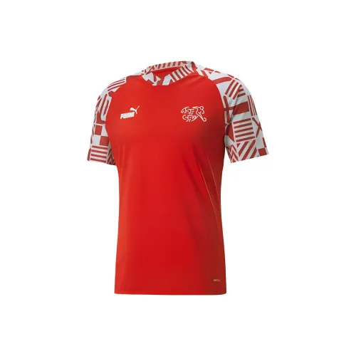 PUMA Switzerland Football Pre match Jersey Soccer Jersey Men's PUMA Red