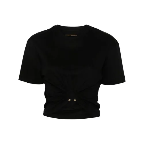 Paco Rabanne Ring Detailed Cropped T Shirt