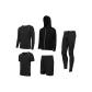 Set (Black Short-sleeved+Black Long-sleeved+Black Jacket+Black Short+Black Trousers)