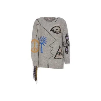 Stella McCartney Art Embroidered Crewneck Knit Sweater