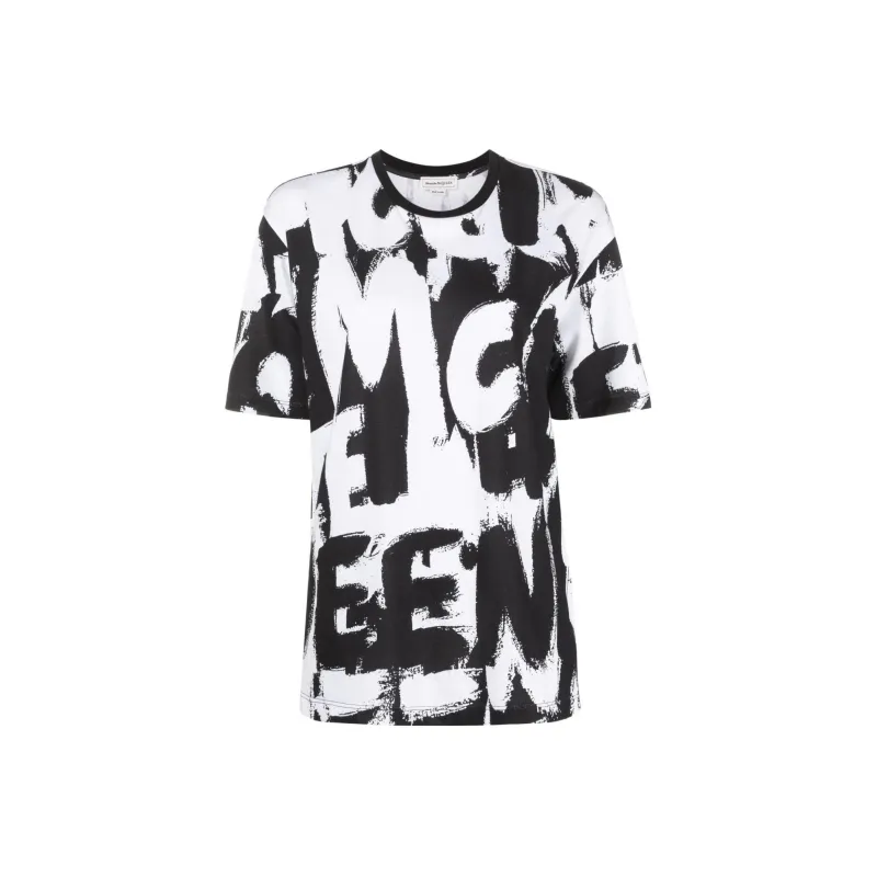Alexander McQueen T Shirts Women's Black/White-0