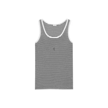 SAINT LAURENT Cassandre Striped Tank Top