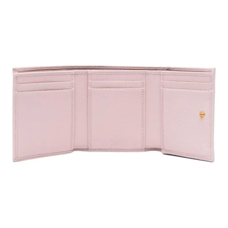 Valentino Vlogo Leather Wallet Women's Pink-2